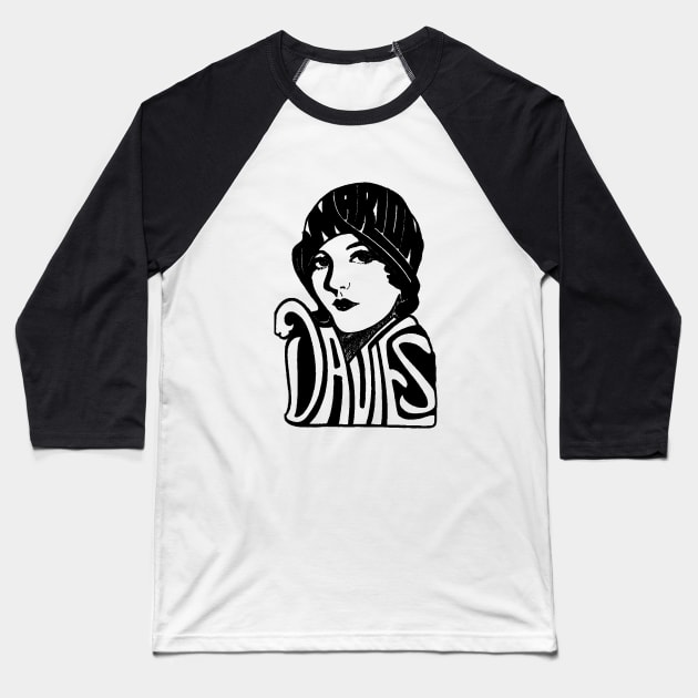 Marion Davies Name Head Baseball T-Shirt by thighmaster